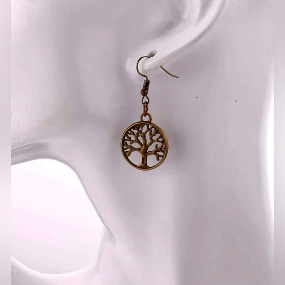 🌳 3 Pair Tree of Life Round Drop Earrings NWT - Picture 3 of 6
